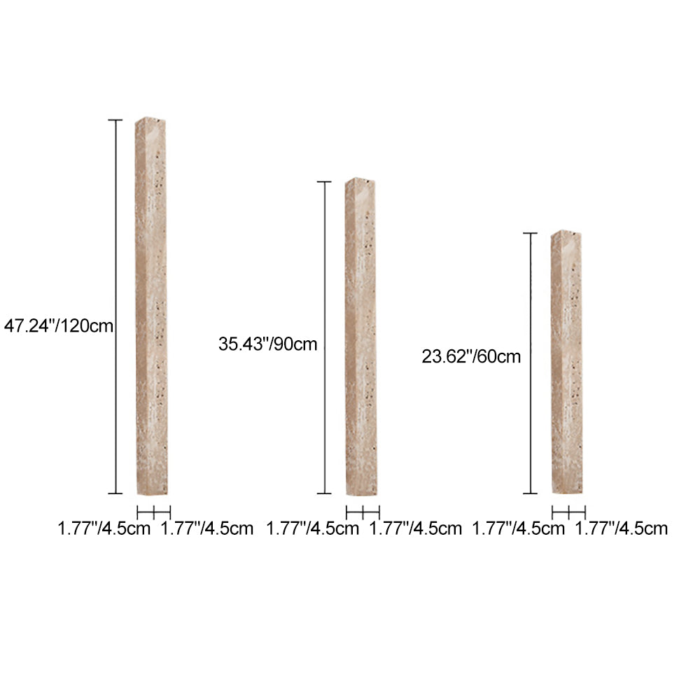 Modern Minimalist Rectangle Linear Yellow Travertine 2-Light Wall Sconce Lamp For Bedroom