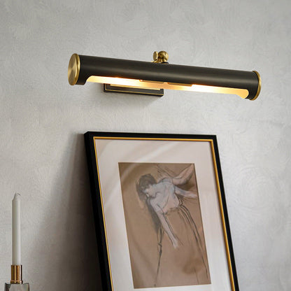 Modern Minimalist Round Cylinder Copper 2-Light Wall Sconce Lamp For Bathroom