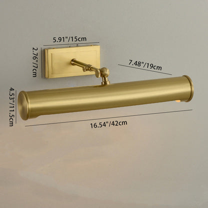 Modern Minimalist Round Cylinder Copper 2-Light Wall Sconce Lamp For Bathroom