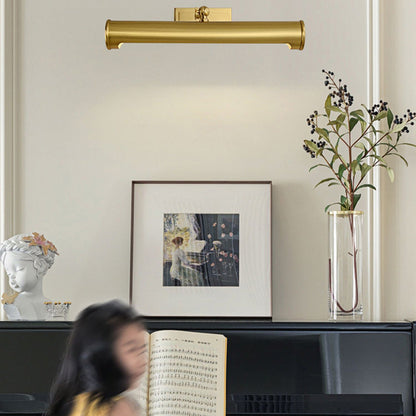 Modern Minimalist Round Cylinder Copper 2-Light Wall Sconce Lamp For Bathroom