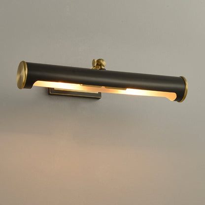Modern Minimalist Round Cylinder Copper 2-Light Wall Sconce Lamp For Bathroom