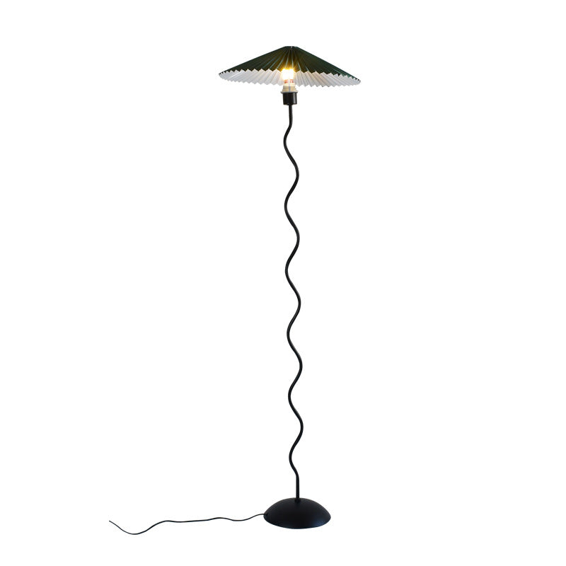 Modern Minimalist Floor Lamp – 1-Light Cone Shade in Iron & Aluminum for Living Room