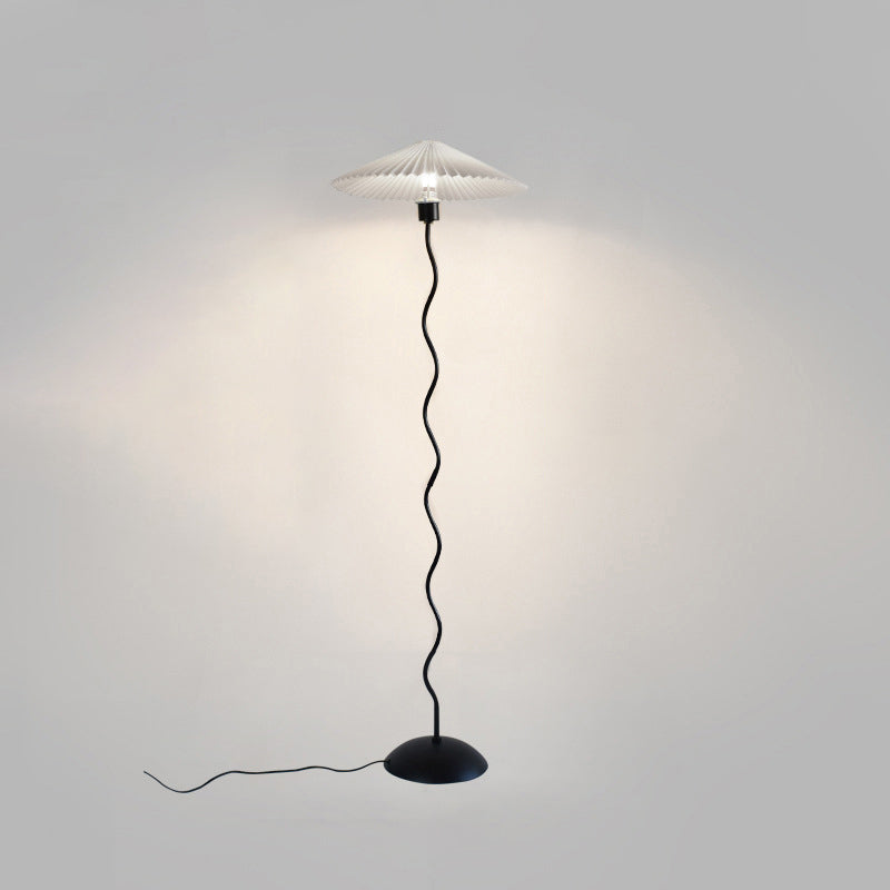 Modern Minimalist Floor Lamp – 1-Light Cone Shade in Iron & Aluminum for Living Room