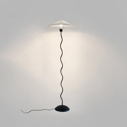 Modern Minimalist Floor Lamp – 1-Light Cone Shade in Iron & Aluminum for Living Room