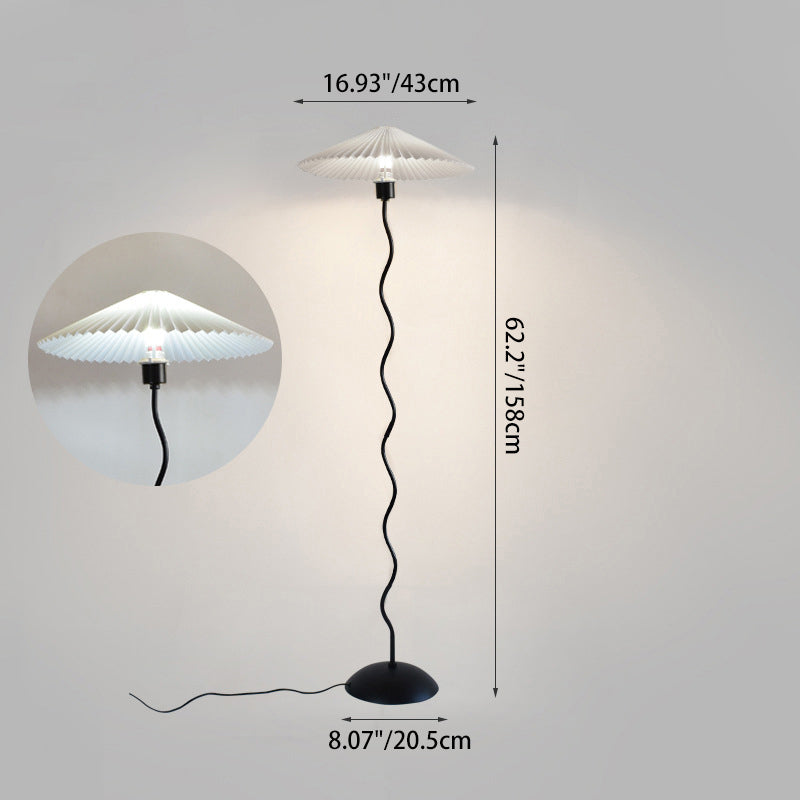 Modern Minimalist Floor Lamp – 1-Light Cone Shade in Iron & Aluminum for Living Room