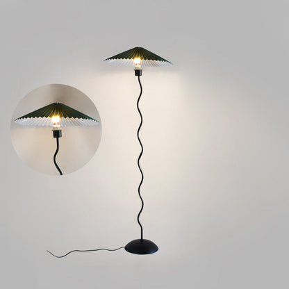 Modern Minimalist Floor Lamp – 1-Light Cone Shade in Iron & Aluminum for Living Room