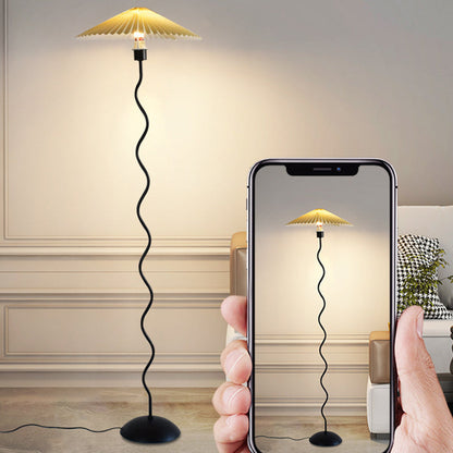 Modern Minimalist Floor Lamp – 1-Light Cone Shade in Iron & Aluminum for Living Room