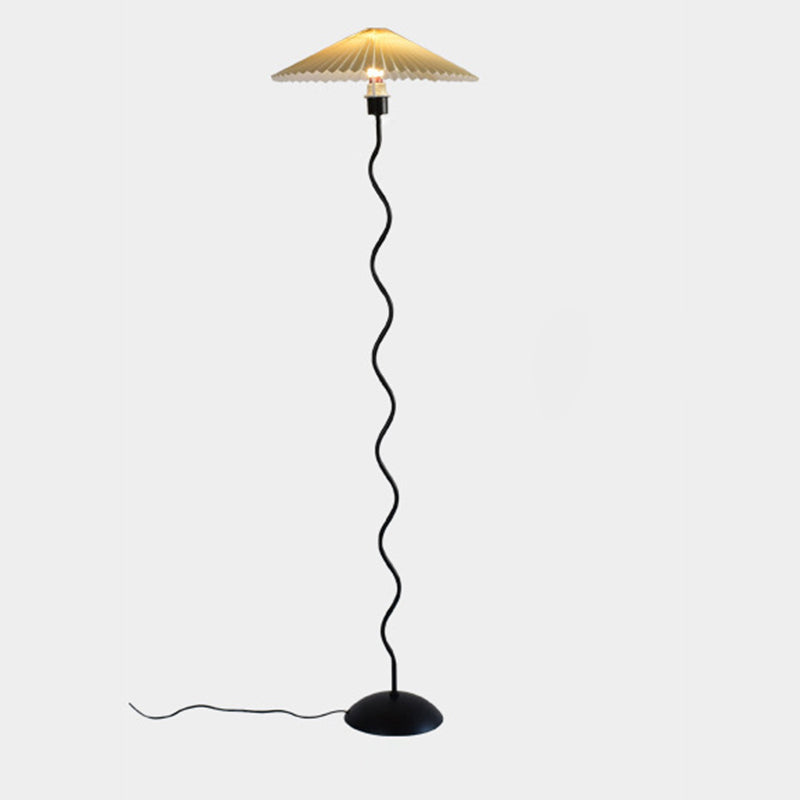 Modern Minimalist Floor Lamp – 1-Light Cone Shade in Iron & Aluminum for Living Room