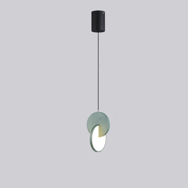 Contemporary Scandinavian Round Iron Acrylic LED Pendant Light For Bedroom