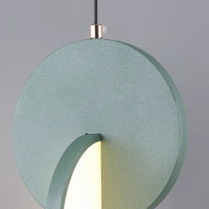 Contemporary Scandinavian Round Iron Acrylic LED Pendant Light For Bedroom