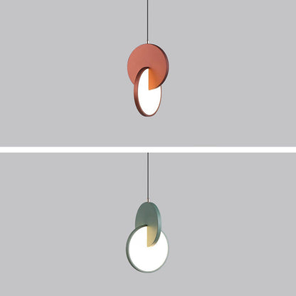 Contemporary Scandinavian Round Iron Acrylic LED Pendant Light For Bedroom