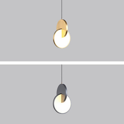 Contemporary Scandinavian Round Iron Acrylic LED Pendant Light For Bedroom