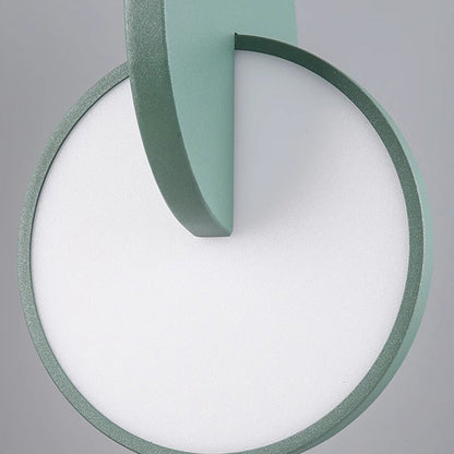 Contemporary Scandinavian Round Iron Acrylic LED Pendant Light For Bedroom