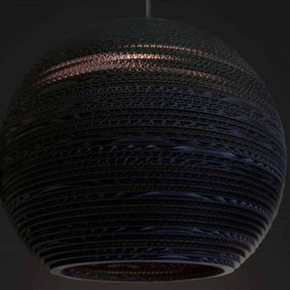 Contemporary Scandinavian Honeycomb Sphere Stainless Steel Cardboard 1-Light Pendant Light For Bedroom