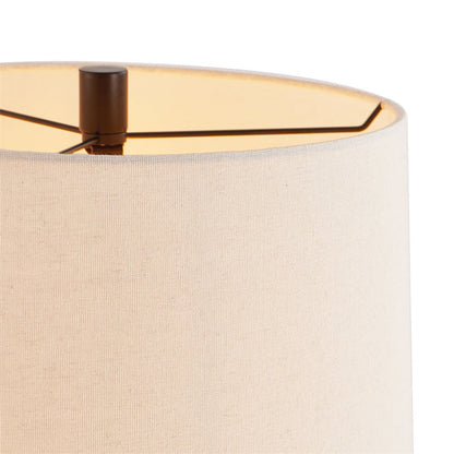 Traditional Vintage Cylinder Linen Metal 1-Light Table Lamp For Bedroom
