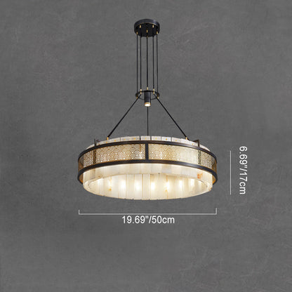 Modern Luxury Circle Copper Marble 9/12 Light Chandelier For Living Room