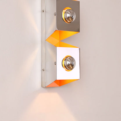 Modern Minimalist Rectangle Iron 2-Light Wall Sconce Lamp For Bedroom
