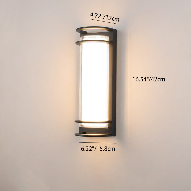 مصباح حائط LED أسطواني من الألومنيوم والأكريليك بتصميم عصري بسيط للفناء الخارجي 