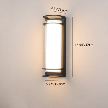 مصباح حائط LED أسطواني من الألومنيوم والأكريليك بتصميم عصري بسيط للفناء الخارجي 