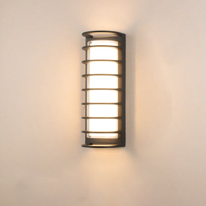 مصباح حائط LED أسطواني من الألومنيوم والأكريليك بتصميم عصري بسيط للفناء الخارجي 