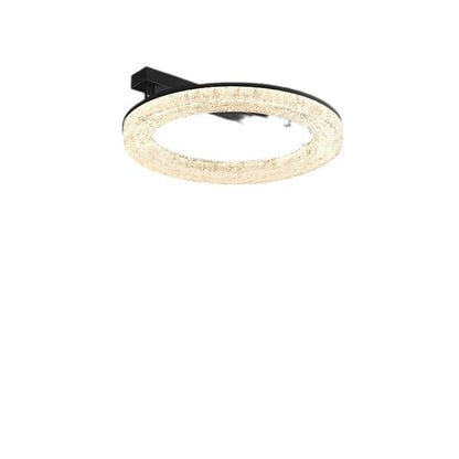 Modern Luxury Circle Brass Resin LED Semi-Flush Mount Ceiling Light For Bedroom