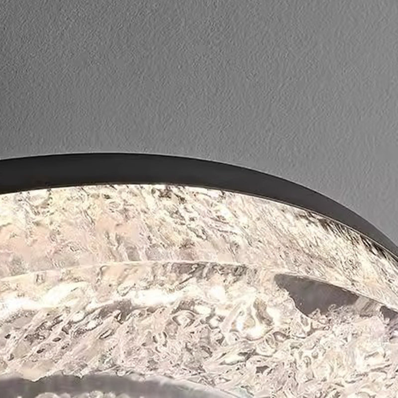 Modern Luxury Circle Brass Resin LED Semi-Flush Mount Ceiling Light For Bedroom