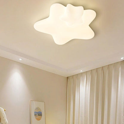 Modern Minimalist Star Plastic Iron LED Flush Mount Ceiling Light For Bedroom