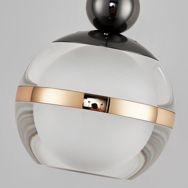 Contemporary Scandinavian Sphere Iron Aluminum Acrylic LED Pendant Light For Bedroom