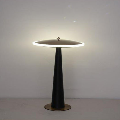Contemporary Creative UFO Round Aluminum Acrylic LED Table Lamp For Bedroom
