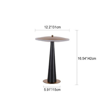 Contemporary Creative UFO Round Aluminum Acrylic LED Table Lamp For Bedroom