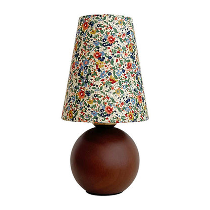 Traditional Vintage Round Sphere Rubberwood Cloth 1-Light Table Lamp For Bedroom