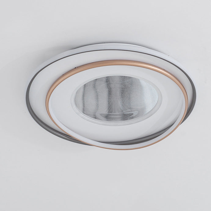 Modern Minimalist Multi-Layer Circle Iron Aluminum Acrylic LED Flush-Mount Ceiling Light For Bedroom