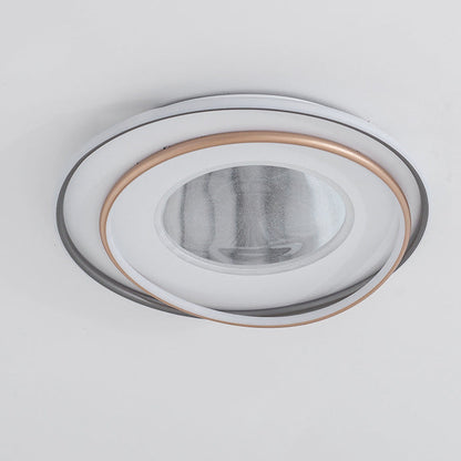 Modern Minimalist Multi-Layer Circle Iron Aluminum Acrylic LED Flush-Mount Ceiling Light For Bedroom