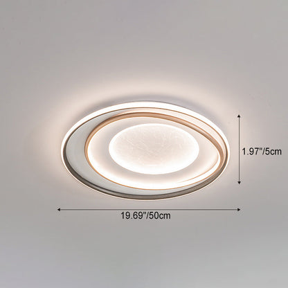 Modern Minimalist Multi-Layer Circle Iron Aluminum Acrylic LED Flush-Mount Ceiling Light For Bedroom