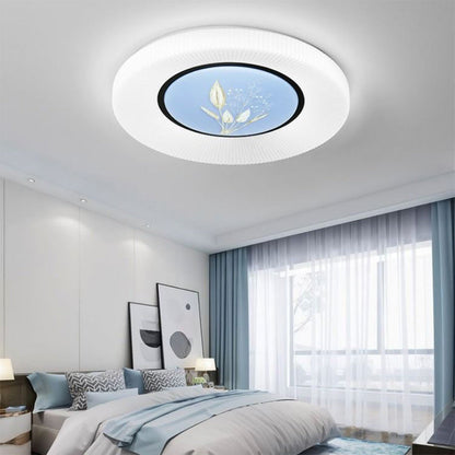 Modern Minimalist Flower Round Iron Acrylic LED Flush Mount Ceiling Light For Bedroom