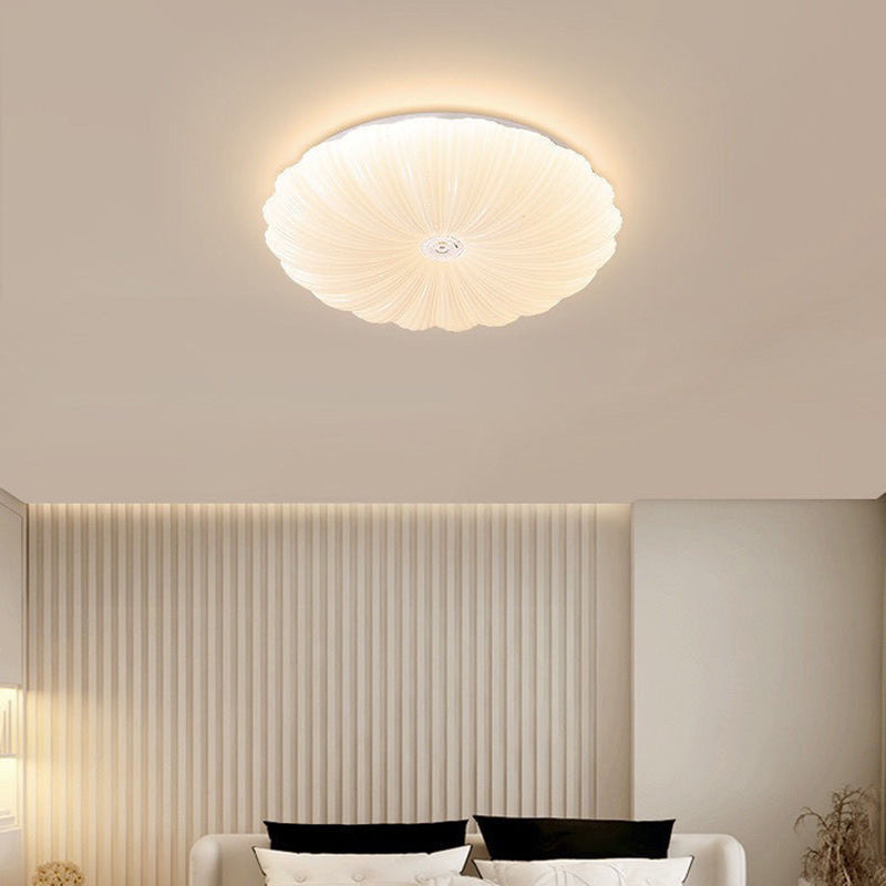 Modern Minimalist Flower Round Iron Acrylic LED Flush Mount Ceiling Light For Bedroom