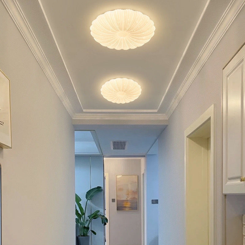 Modern Minimalist Flower Round Iron Acrylic LED Flush Mount Ceiling Light For Bedroom
