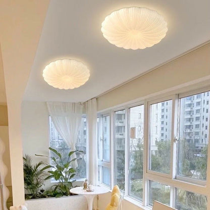 Modern Minimalist Flower Round Iron Acrylic LED Flush Mount Ceiling Light For Bedroom