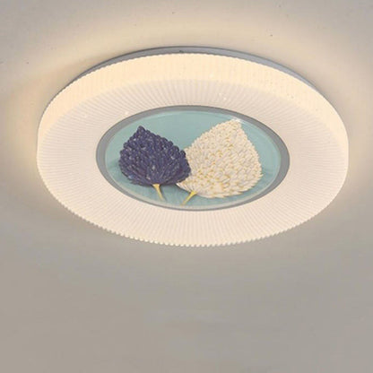 Modern Minimalist Flower Round Iron Acrylic LED Flush Mount Ceiling Light For Bedroom