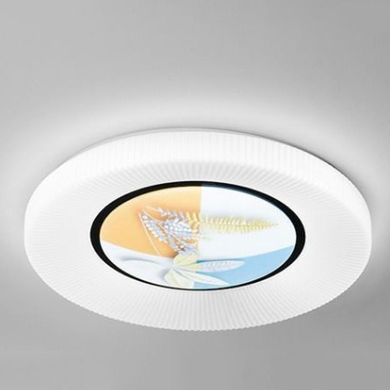 Modern Minimalist Flower Round Iron Acrylic LED Flush Mount Ceiling Light For Bedroom
