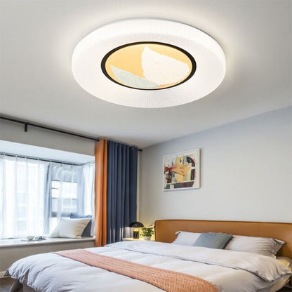 Modern Minimalist Flower Round Iron Acrylic LED Flush Mount Ceiling Light For Bedroom