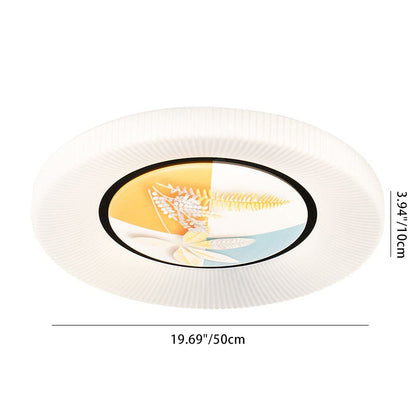 Modern Minimalist Flower Round Iron Acrylic LED Flush Mount Ceiling Light For Bedroom