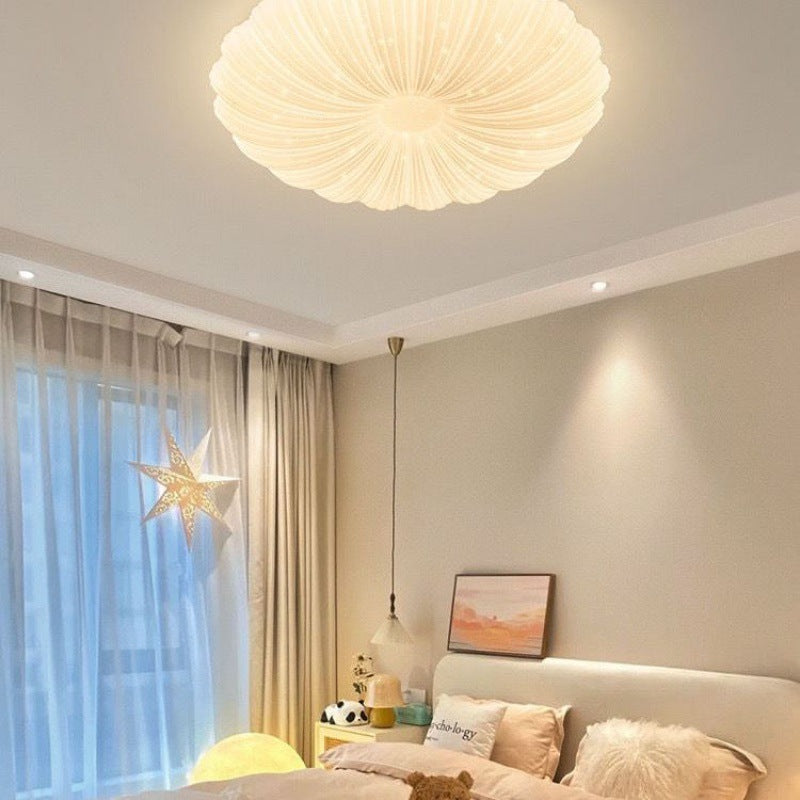 Modern Minimalist Flower Round Iron Acrylic LED Flush Mount Ceiling Light For Bedroom