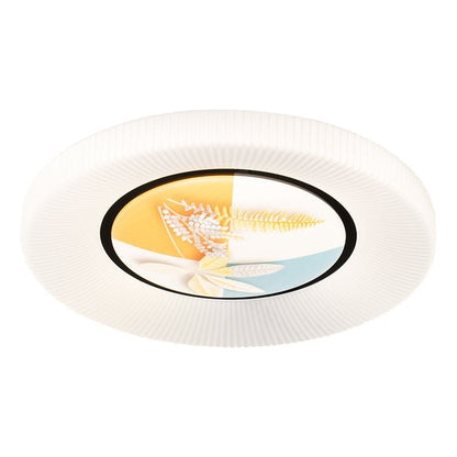 Modern Minimalist Flower Round Iron Acrylic LED Flush Mount Ceiling Light For Bedroom