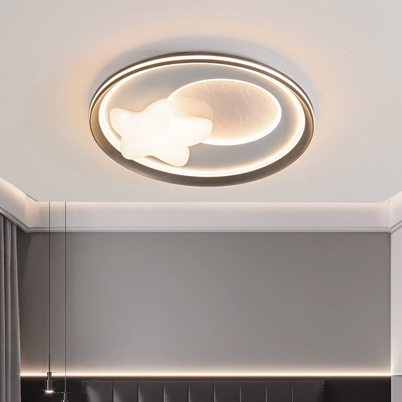 Modern Simplicity Cloud Round Acrylic Iron Aluminum LED Flush Mount Ceiling Light For Bedroom