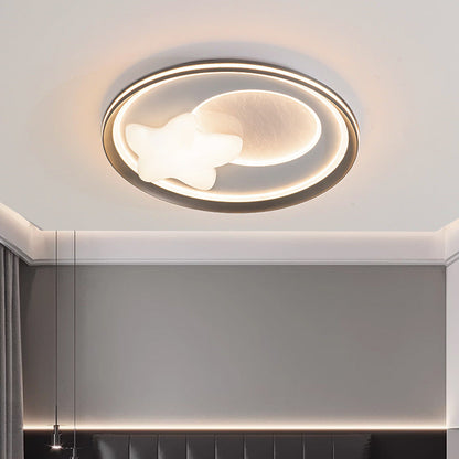 Modern Simplicity Cloud Round Acrylic Iron Aluminum LED Flush Mount Ceiling Light For Bedroom