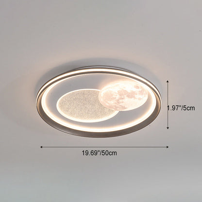 Modern Simplicity Cloud Round Acrylic Iron Aluminum LED Flush Mount Ceiling Light For Bedroom