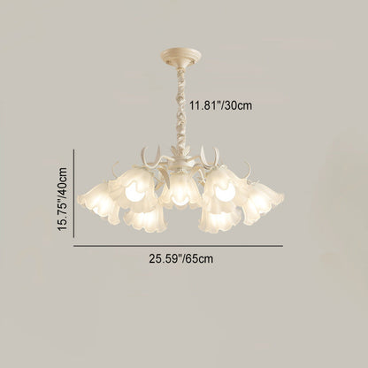 Contemporary Scandinavian Flower Metal Acrylic 4/6/7/9 Light Chandelier For Living Room