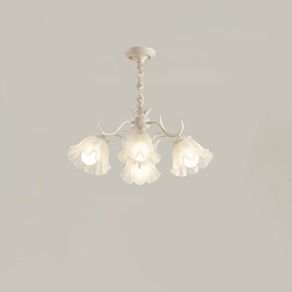 Contemporary Scandinavian Flower Metal Acrylic 4/6/7/9 Light Chandelier For Living Room