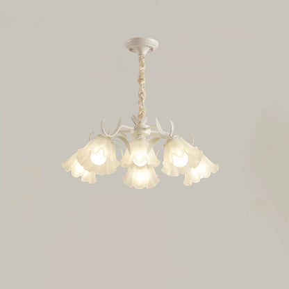 Contemporary Scandinavian Flower Metal Acrylic 4/6/7/9 Light Chandelier For Living Room